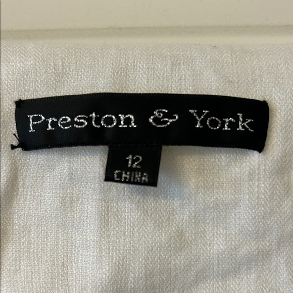 EUC White Linen One-Button Jacket/Top - Picture 2 of 6